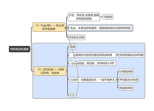 医学知识特殊类型乳腺癌思维导图