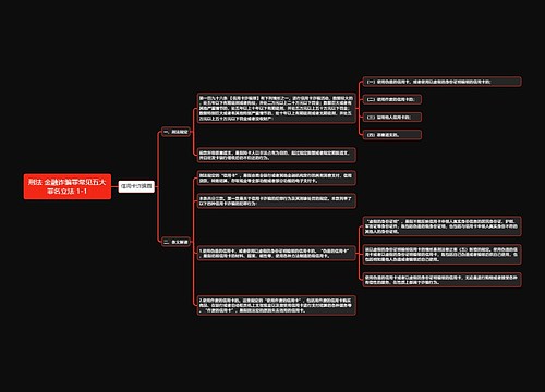 《刑法 金融诈骗罪常见五大罪名立法 1-1》思维导图