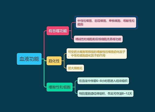 医学知识血液功能思维导图