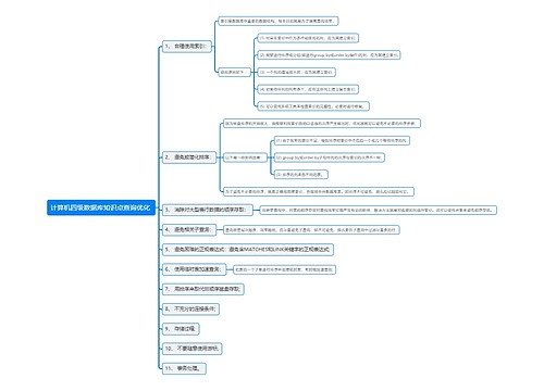 计算机四级数据库知识点查询优化
思维导图