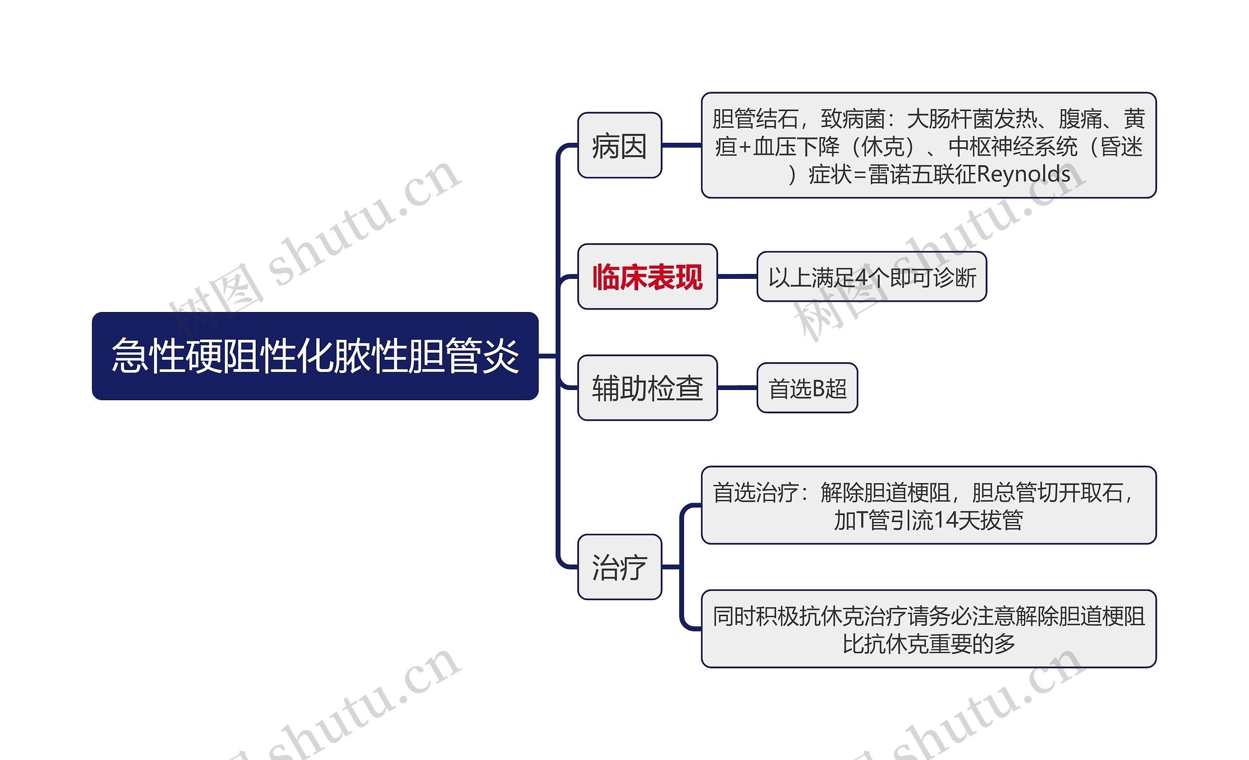 医学知识急性硬阻性化脓性胆管炎思维导图