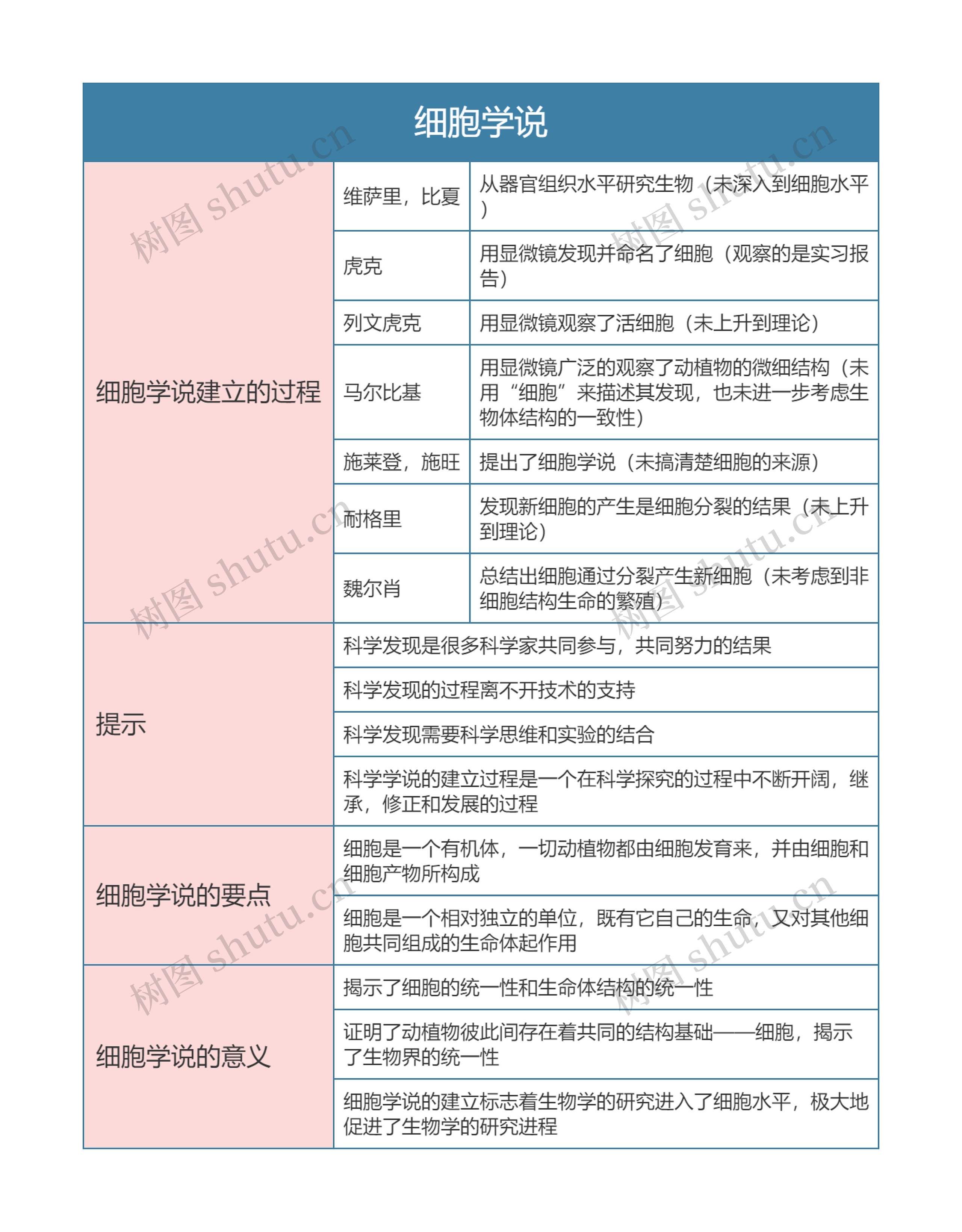 高中生物必修一细胞学说思维导图