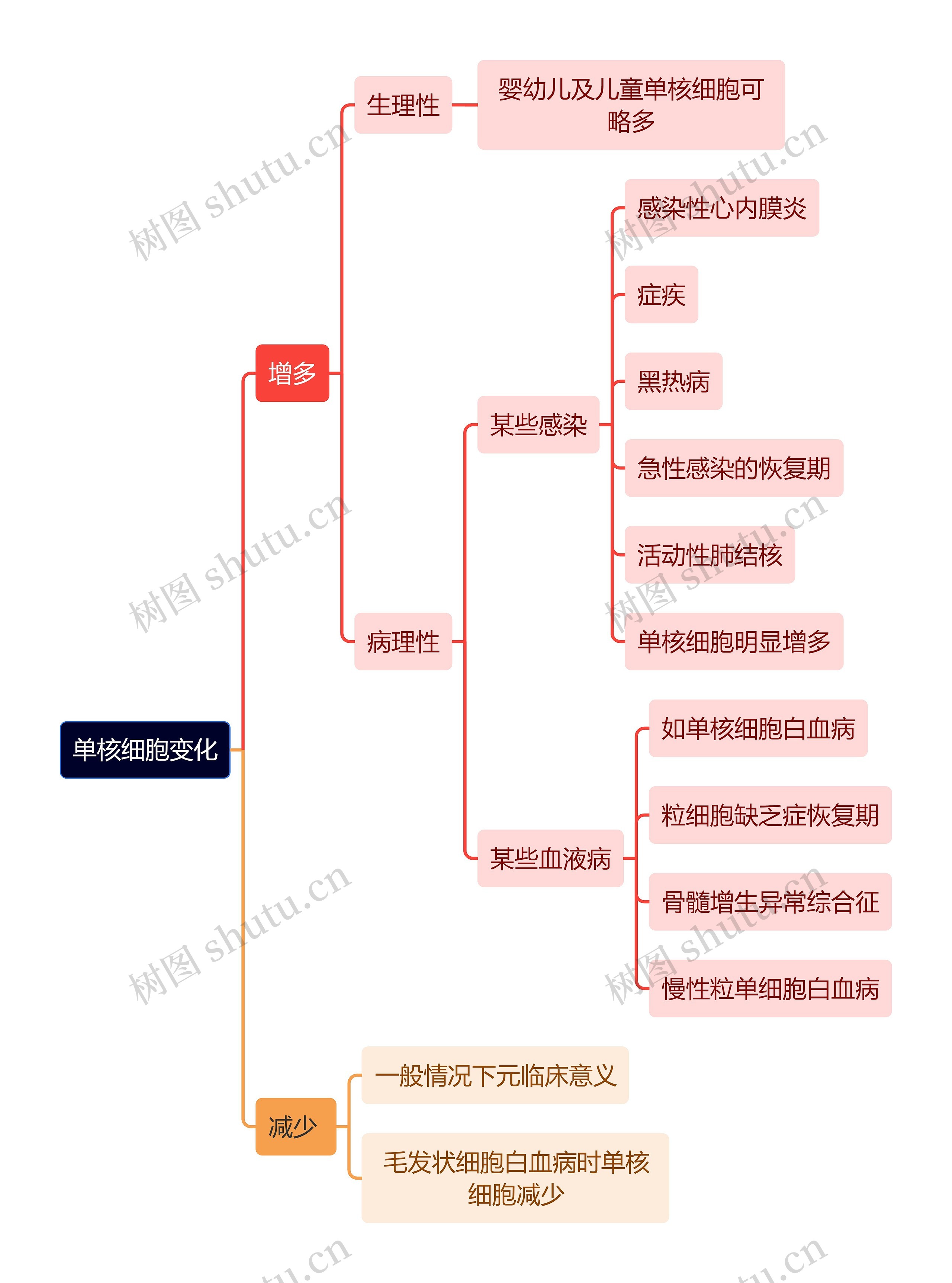 医学知识单核细胞变化思维导图