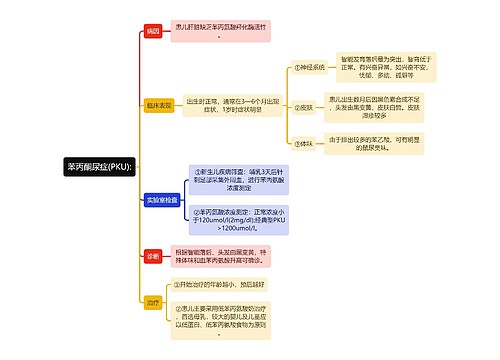 医学知识苯丙酮尿症思维导图