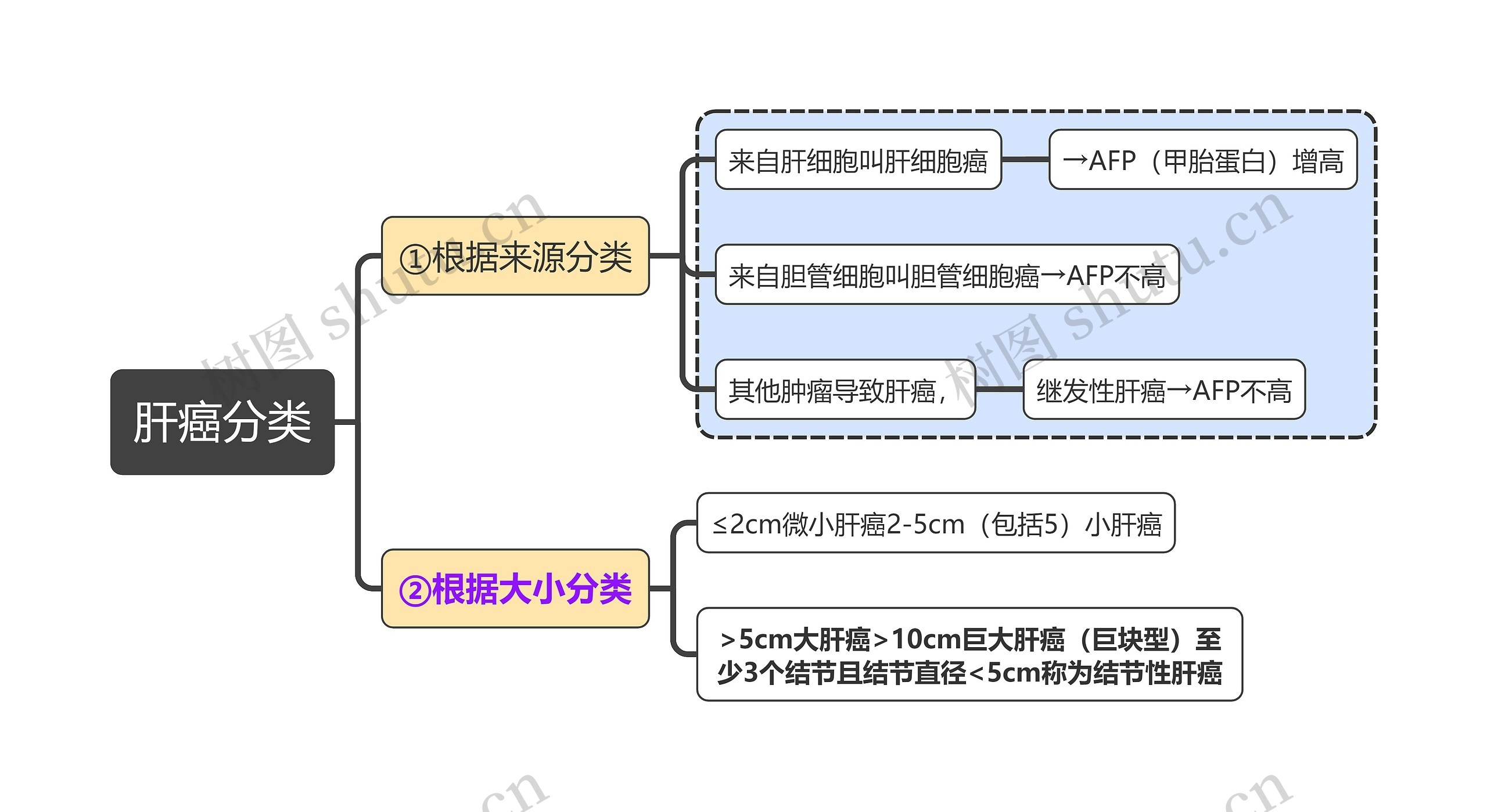 医学知识肝癌分类思维导图