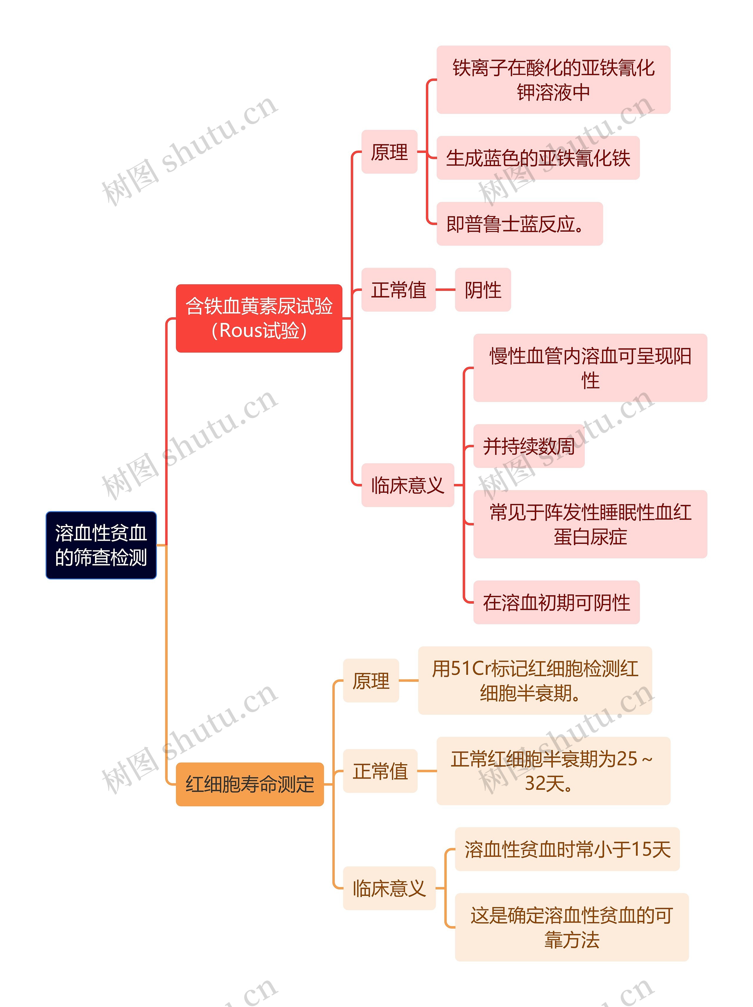 医学知识溶血性贫血的筛查检测思维导图