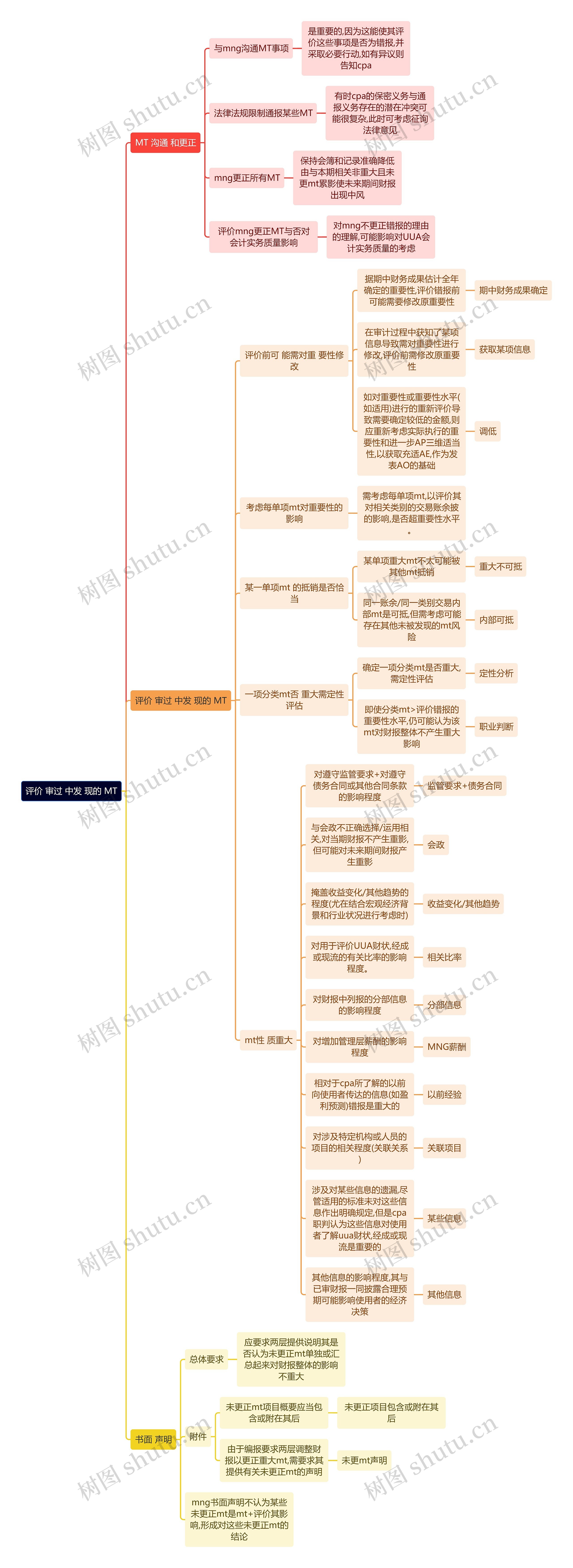 审计知识评价审过中发现的 MT思维导图