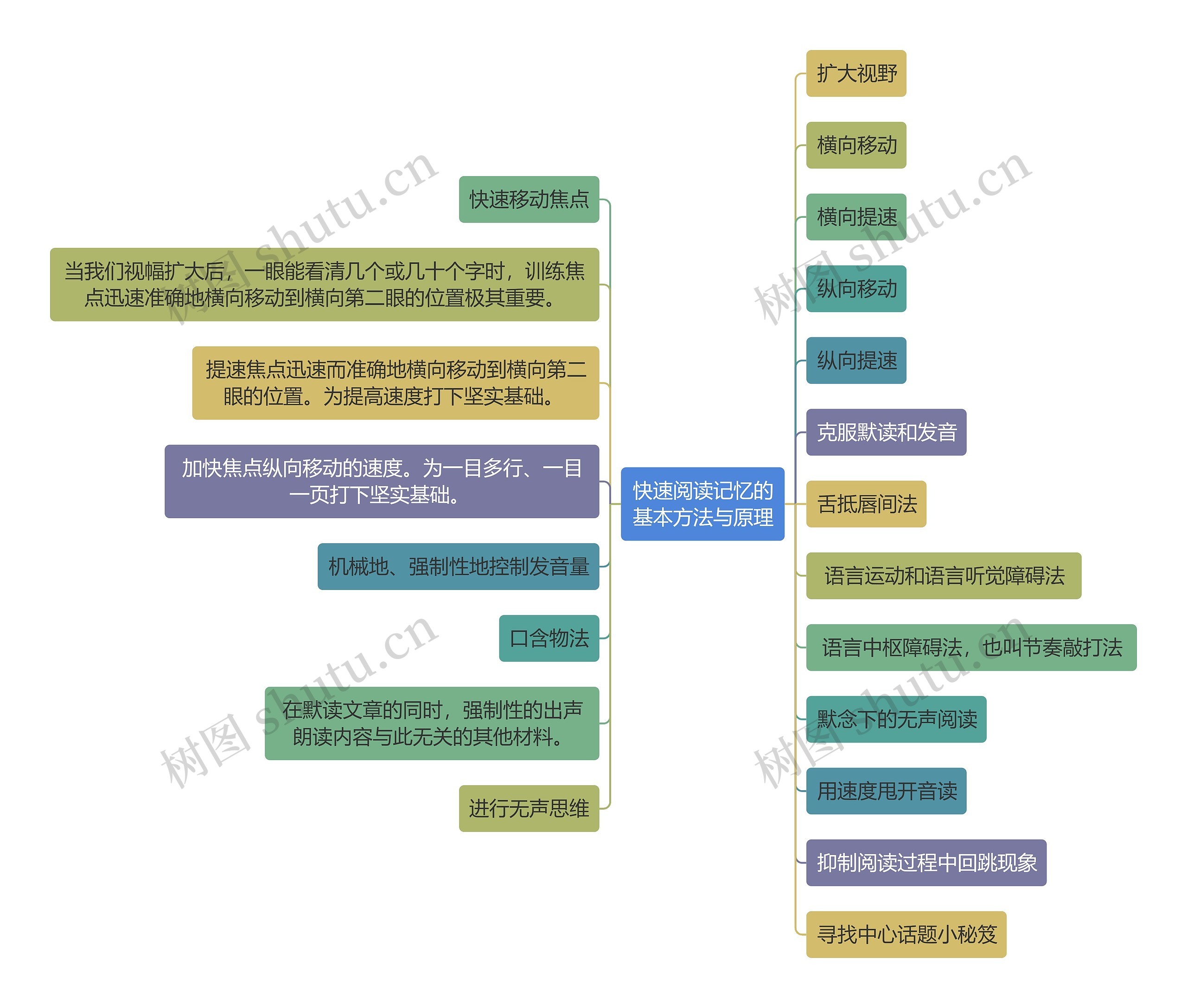 读书笔记快速阅读记忆的基本方法与原理思维导图