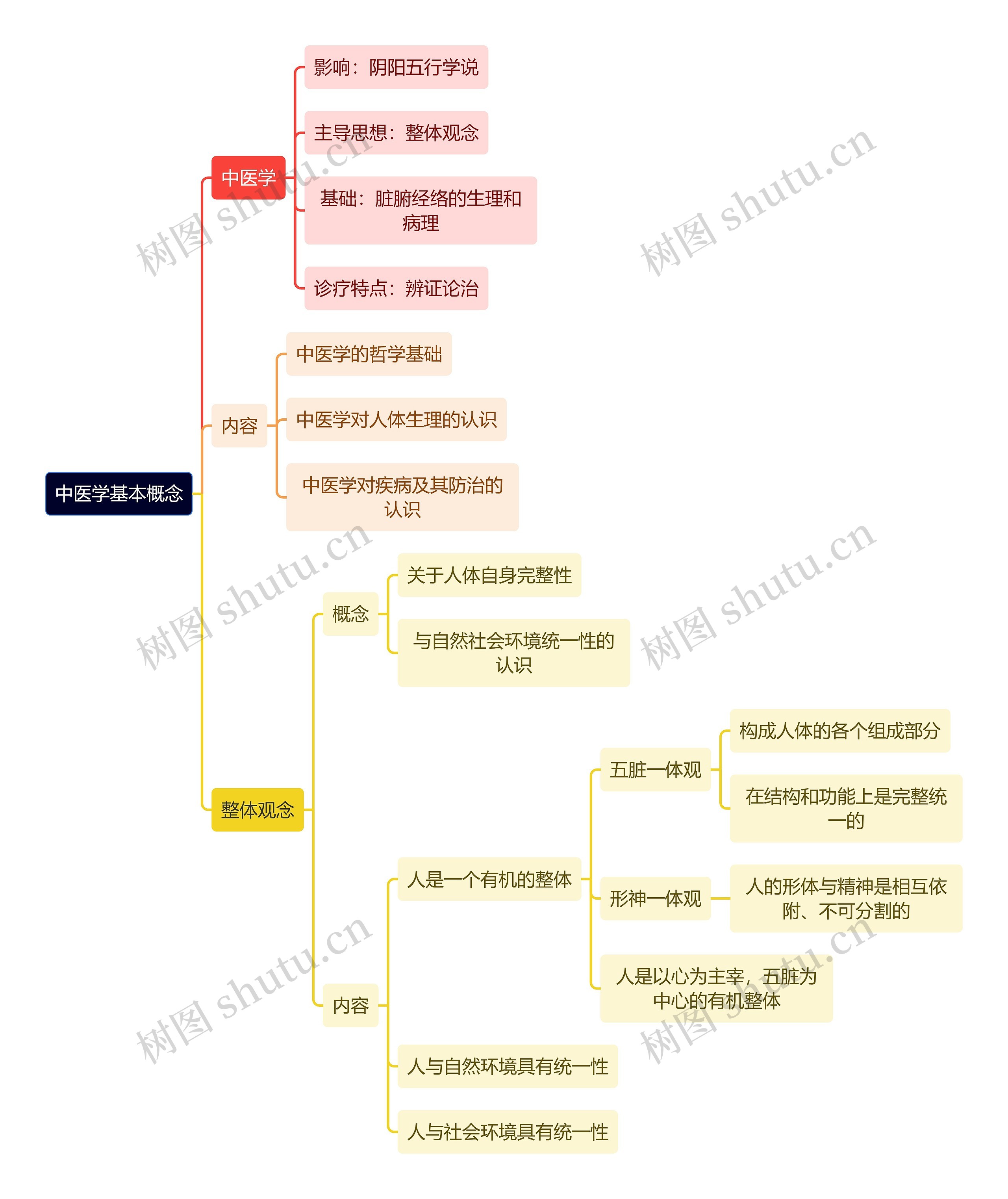 中医知识中医学基本概念思维导图