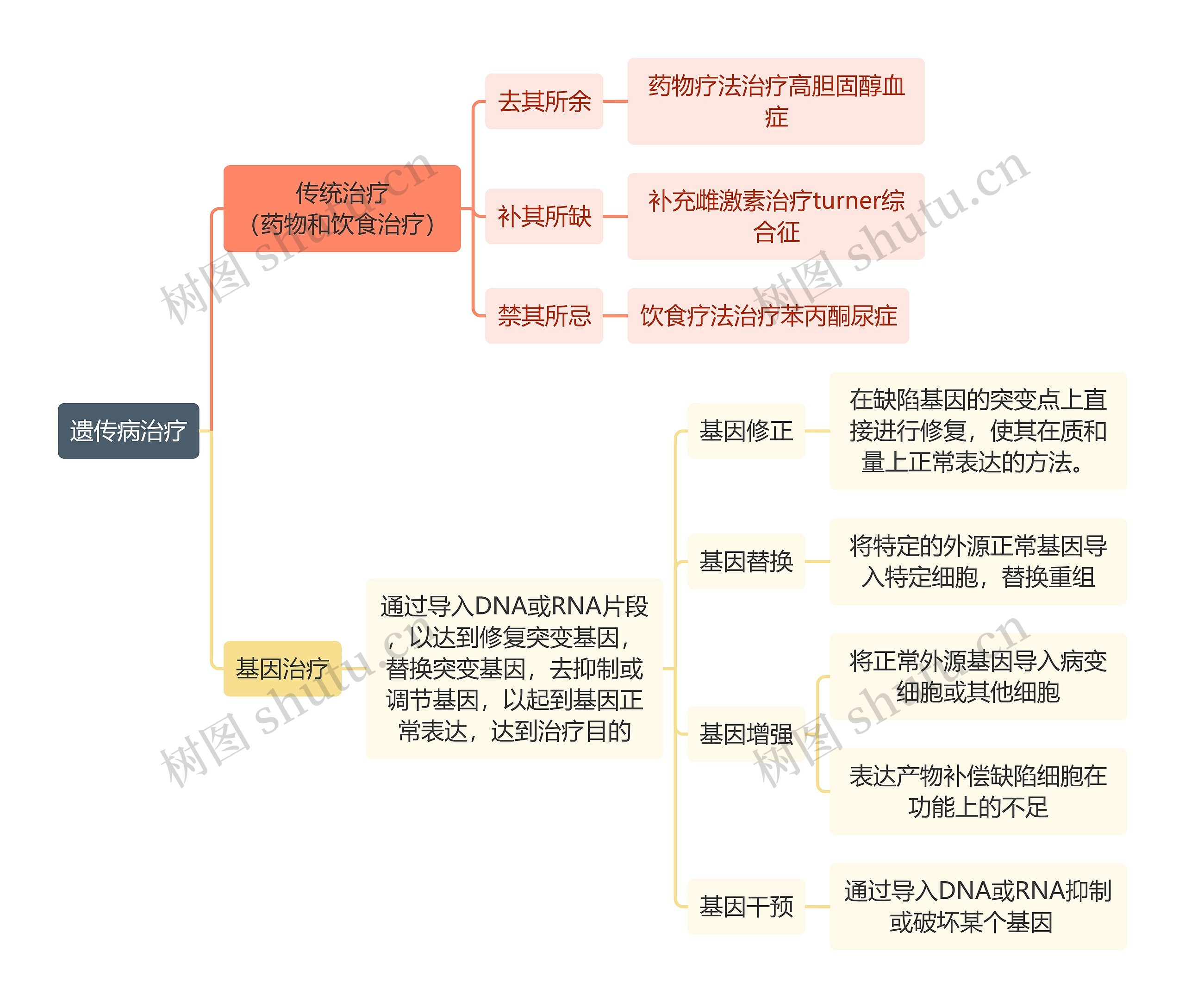 医学知识遗传病治疗思维导图