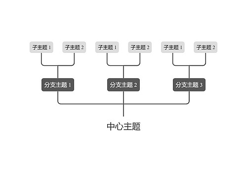 简约黑白向上树形图主题模板