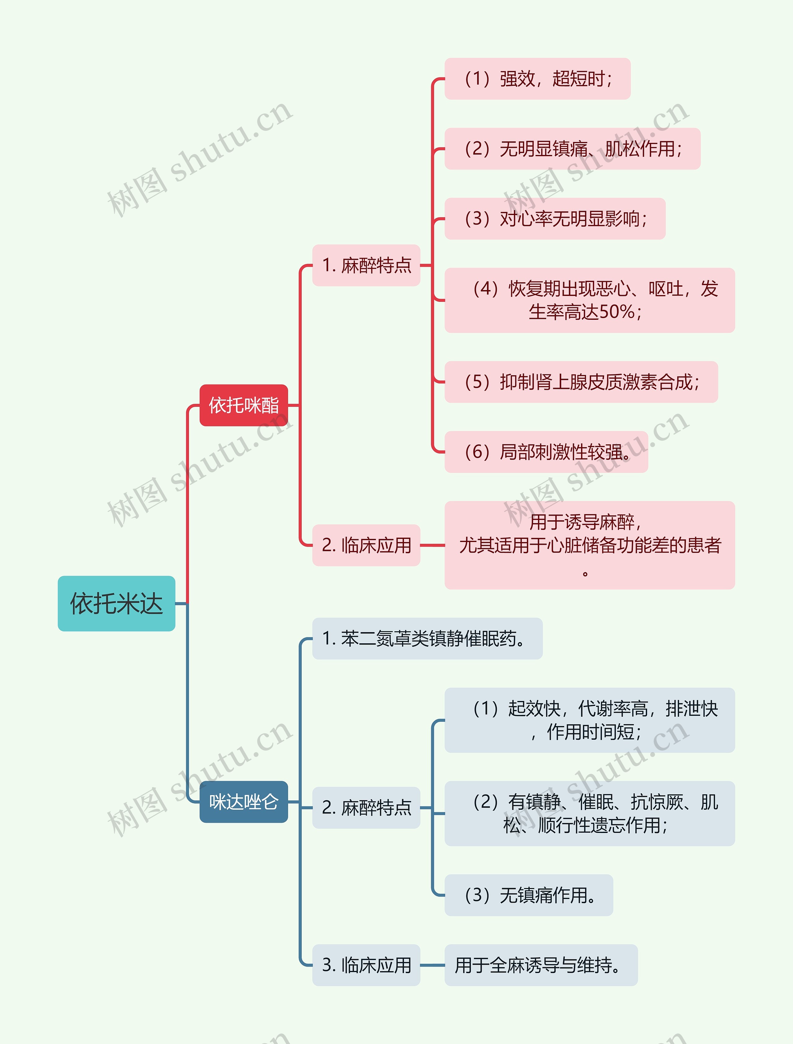 医学知识药理依托米达思维导图