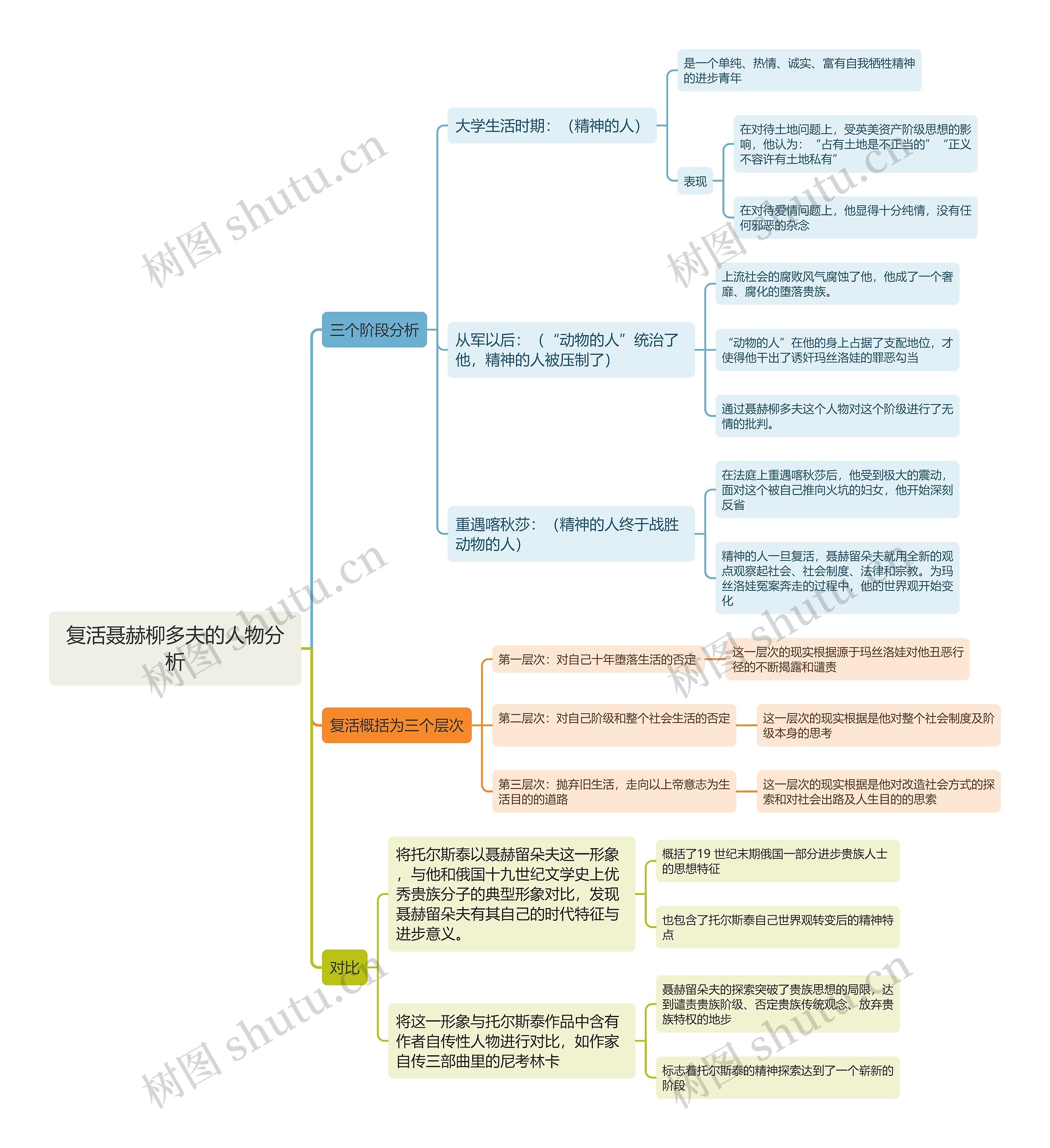 复活聂赫柳多夫的人物分析思维导图