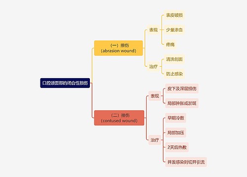 医学知识口腔颌面部的闭合性损伤思维导图