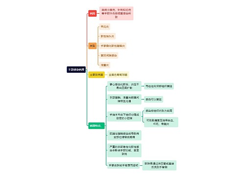 医学知识手部感染病理思维导图