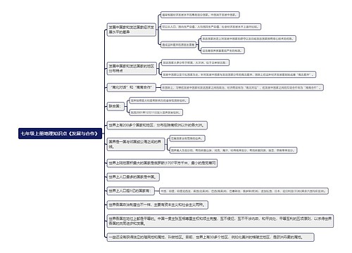 七年级上册地理知识点《发展与合作》思维导图