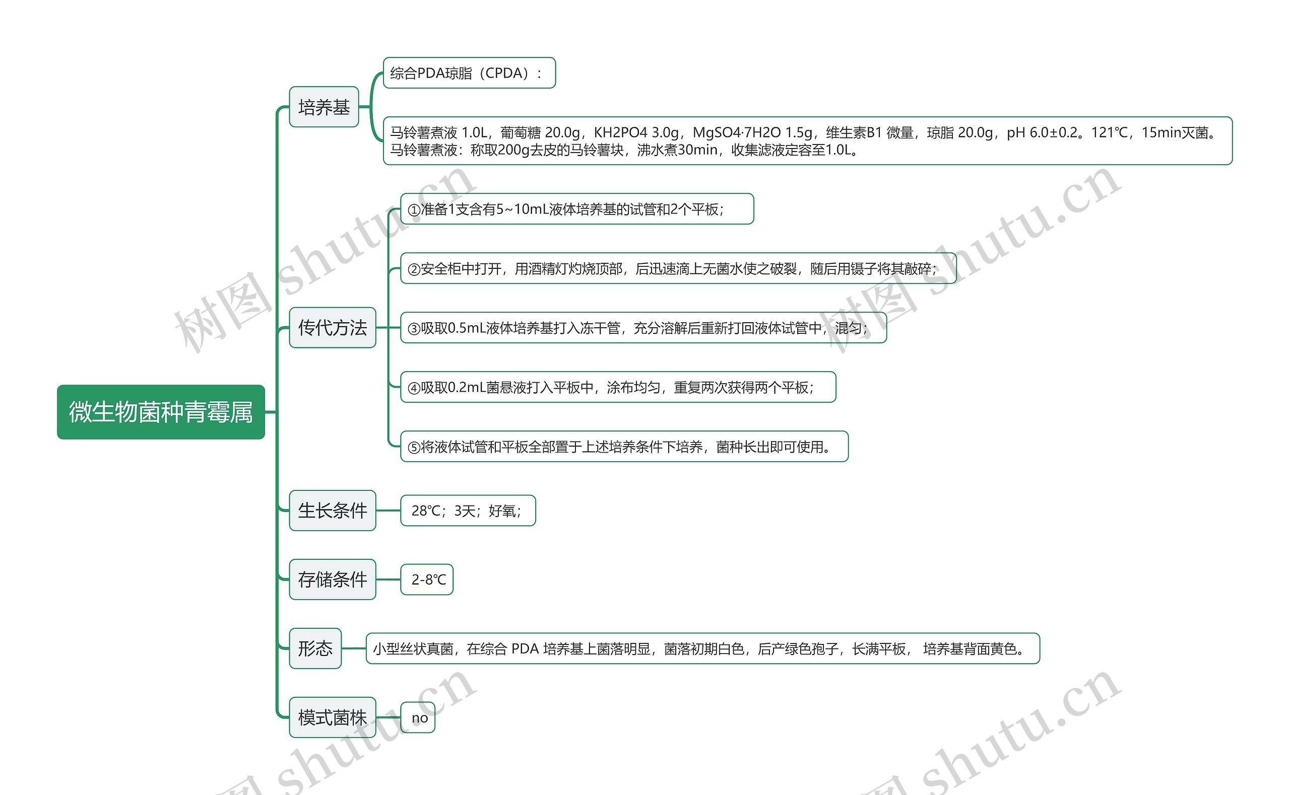 微生物菌种青霉属思维导图