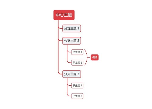 简约配色主题单向树形图模板专辑-3