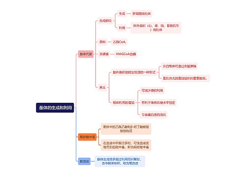 生化知识酮体的生成和利用思维导图