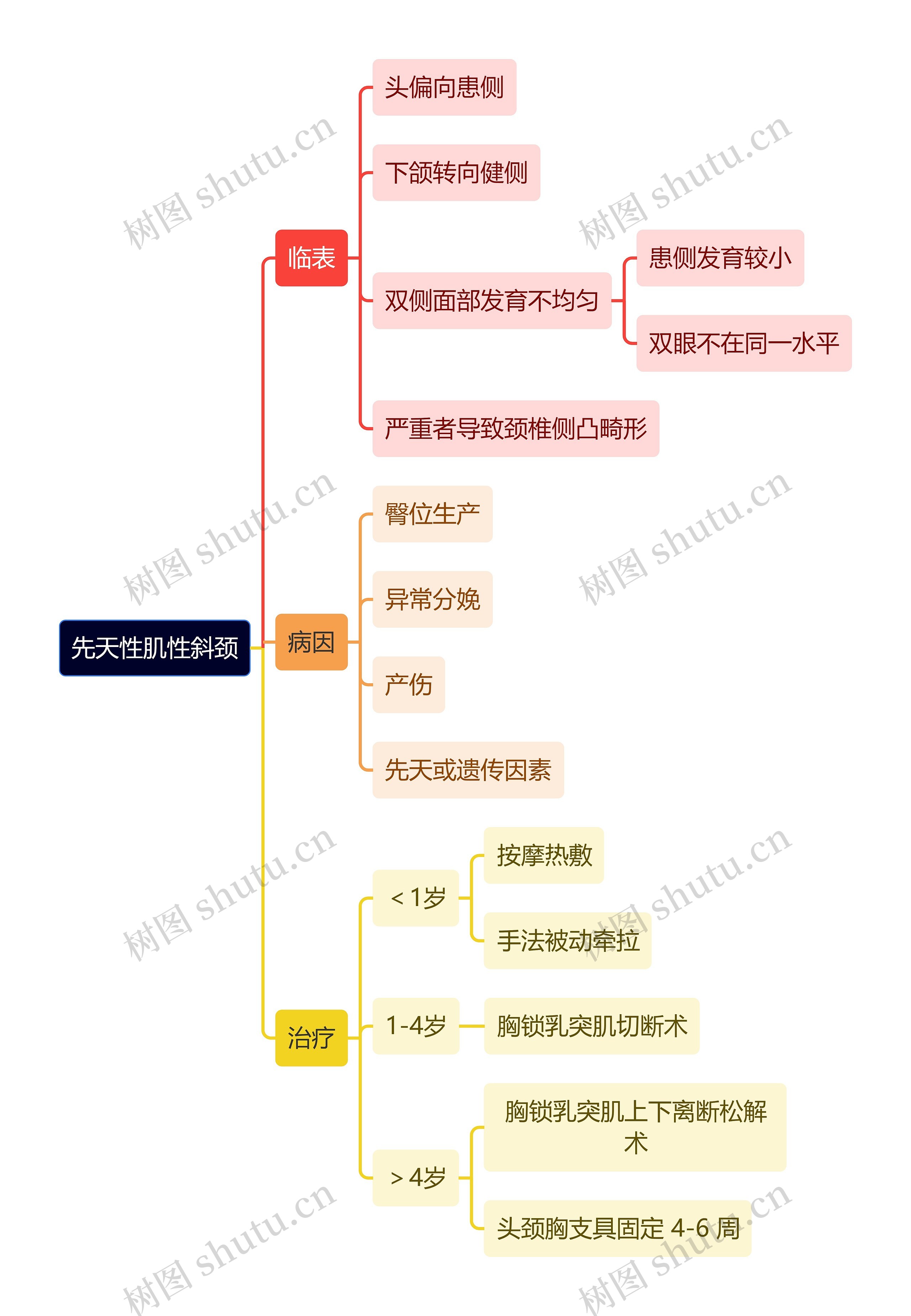 骨学知识先天性肌性斜颈思维导图