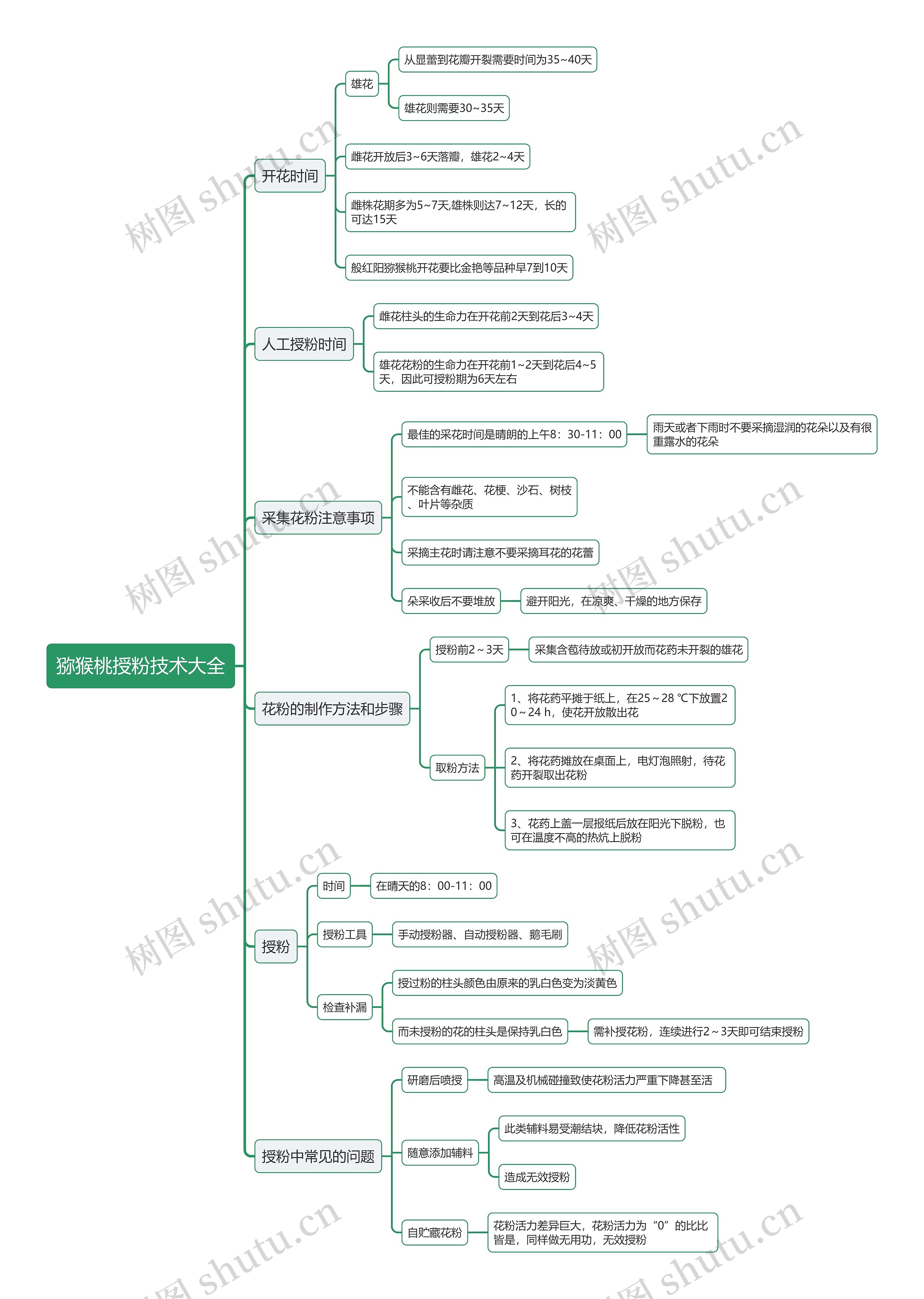 猕猴桃授粉技术大全思维导图