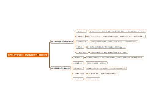 医学口腔学知识：显露面神经主干及其分支思维导图