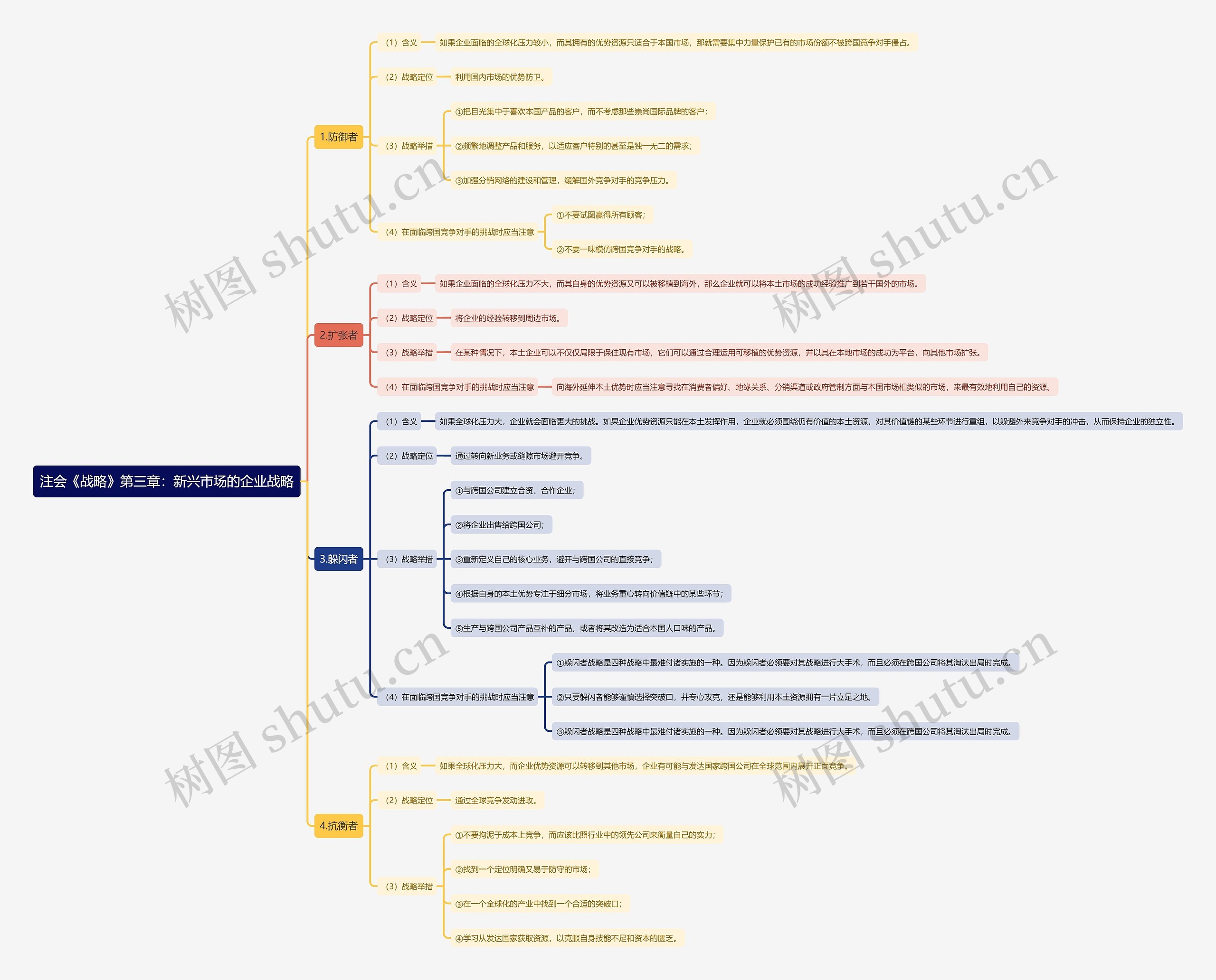 注会《战略》第三章：新兴市场的企业战略思维导图