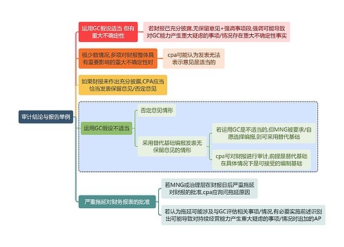 财务审计结论与报告举例思维导图