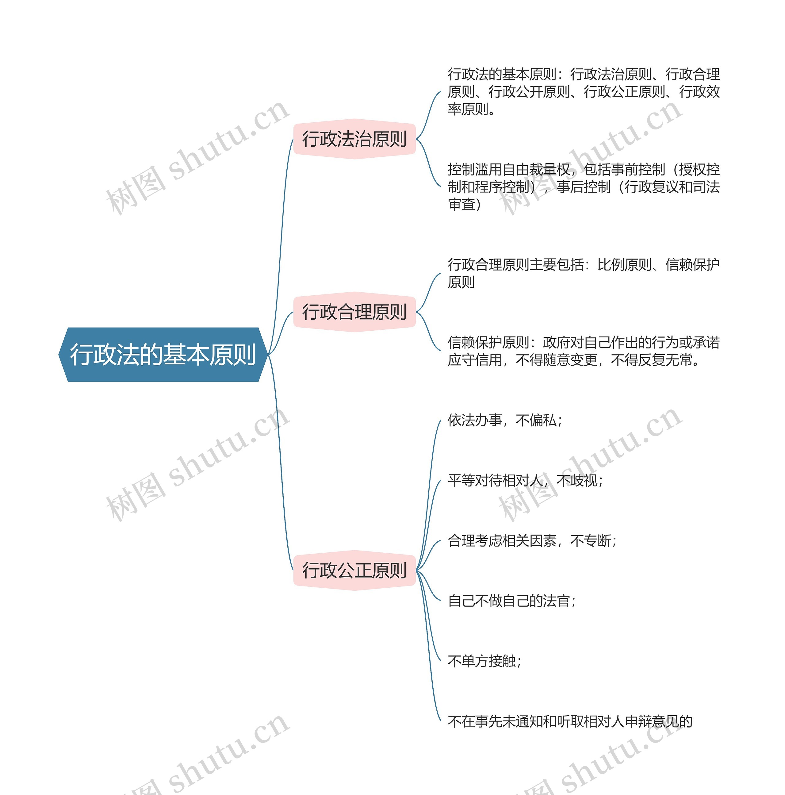 行政法  行政法的基本原则思维导图