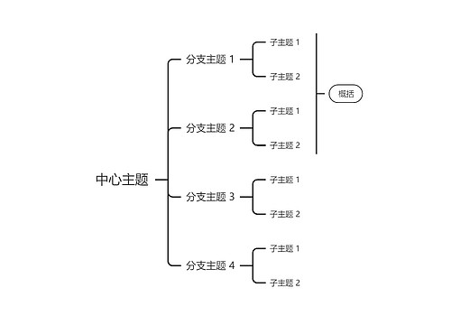 简约黑白线条向右逻辑图主题模板