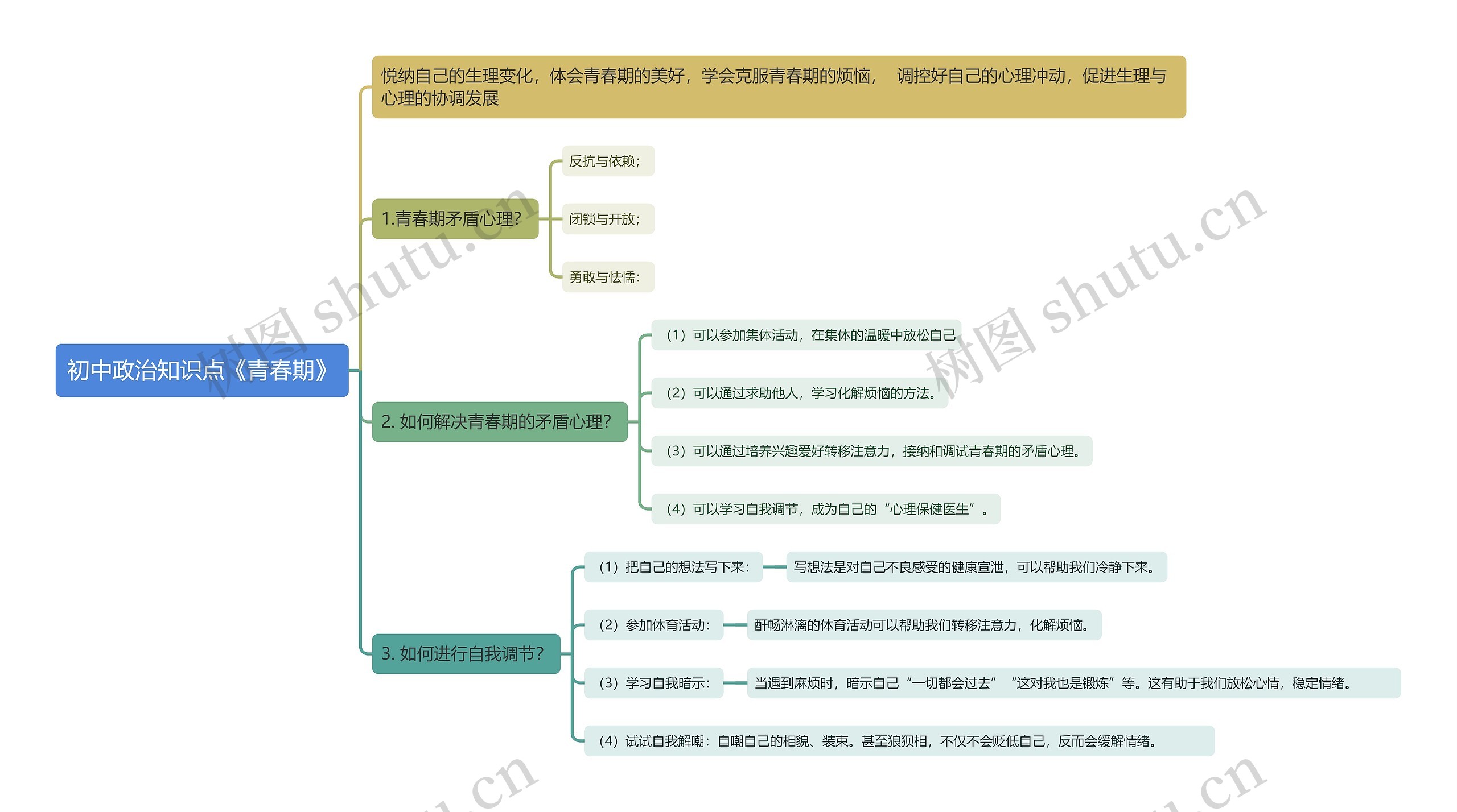 初中政治知识点《青春期》