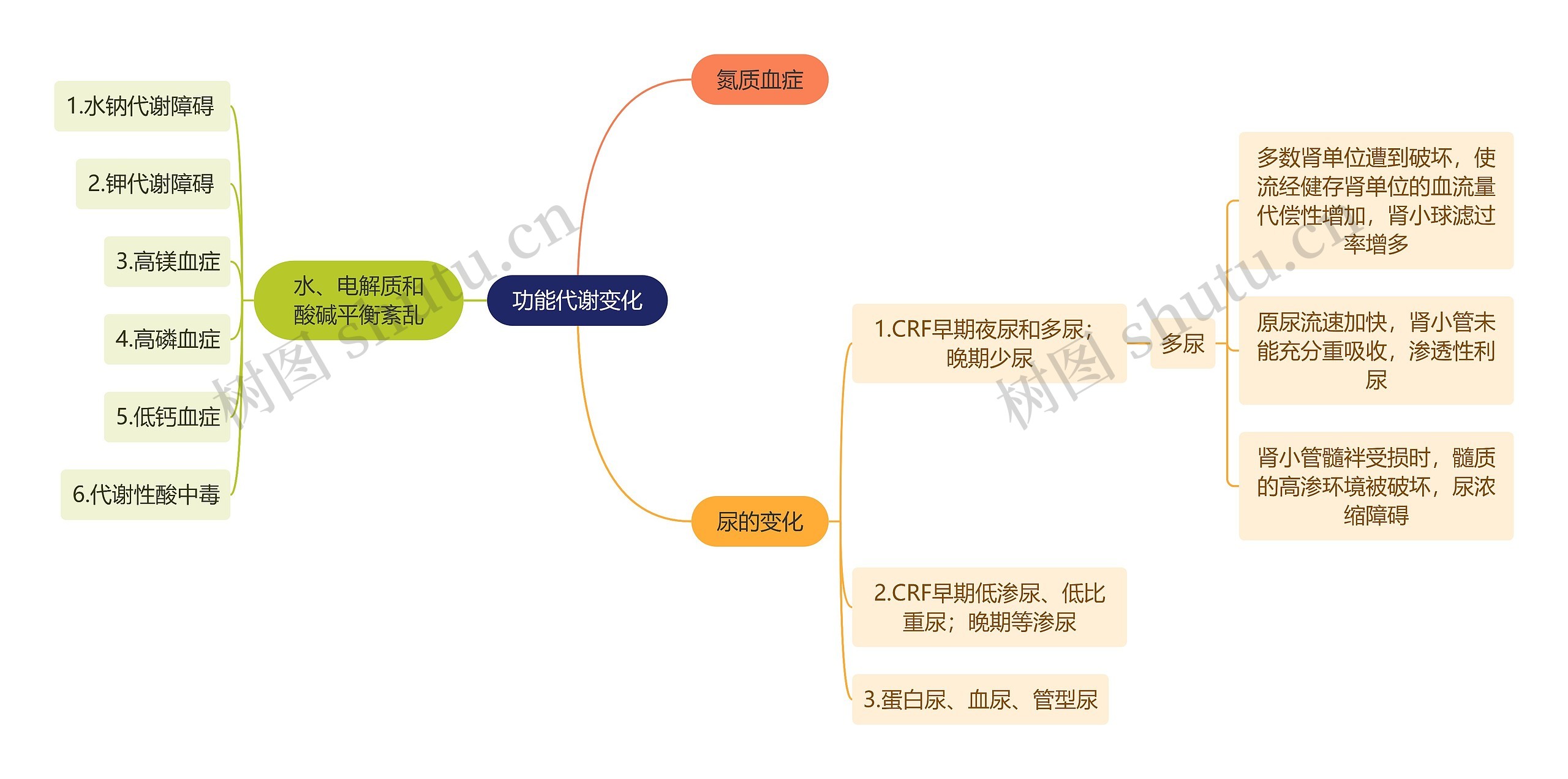 医学知识机体代谢变化思维导图