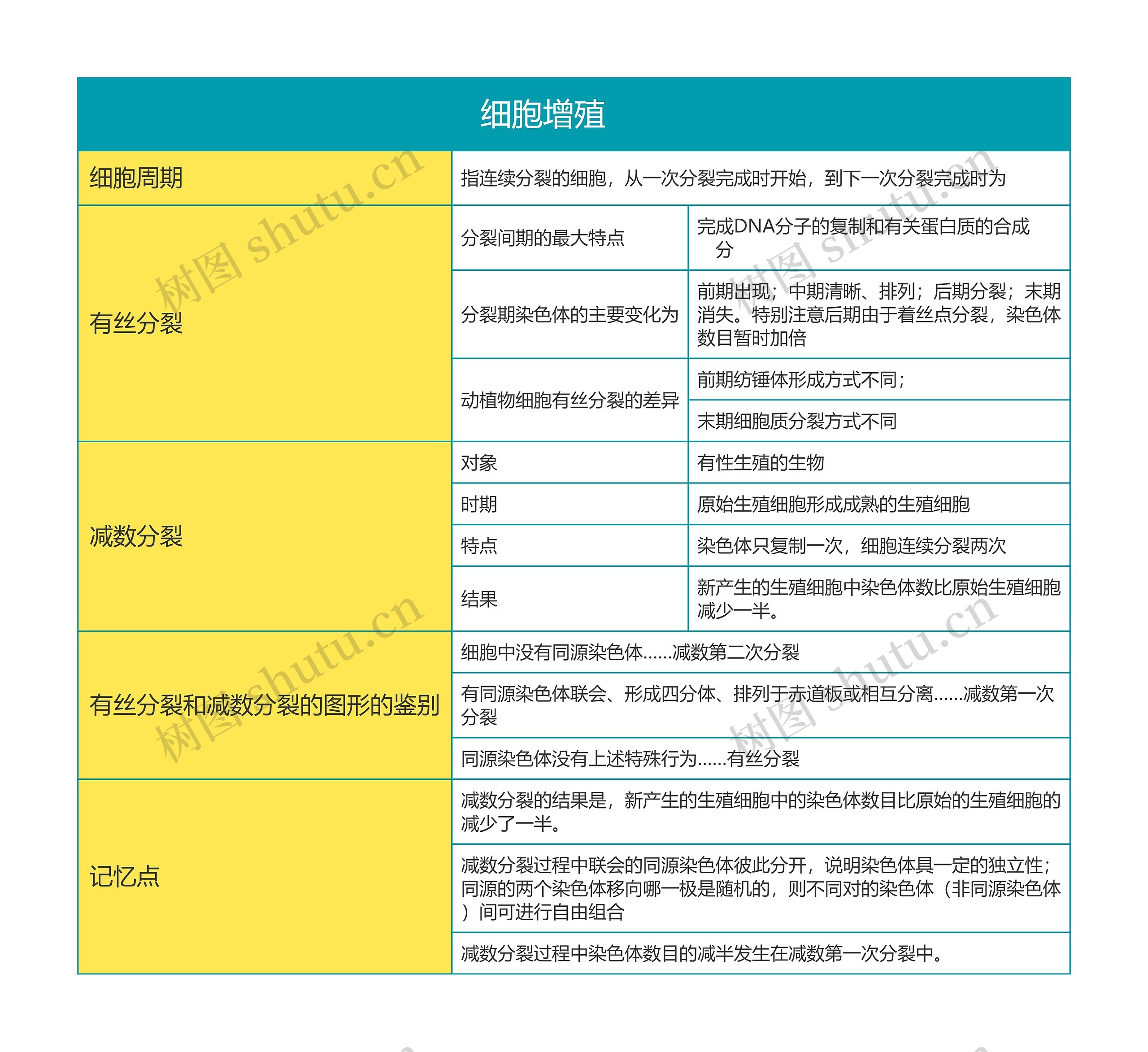 高中生物必修二细胞增殖思维导图