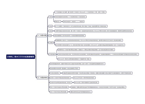 计算机二级ACCESS关系数据模型思维导图