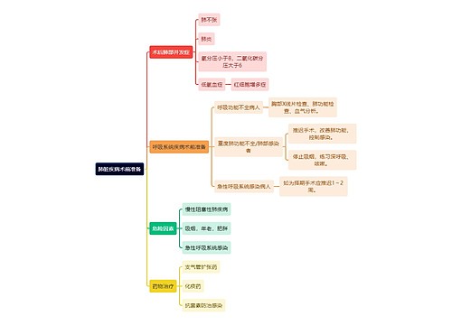 医学知识肺脏疾病术前准备思维导图