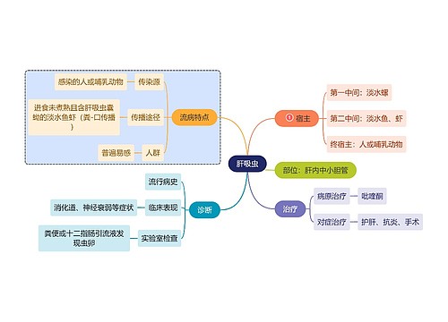 医学知识肝吸虫诊治思维导图