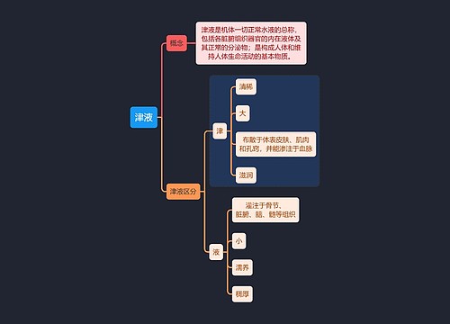 中医知识津液思维导图