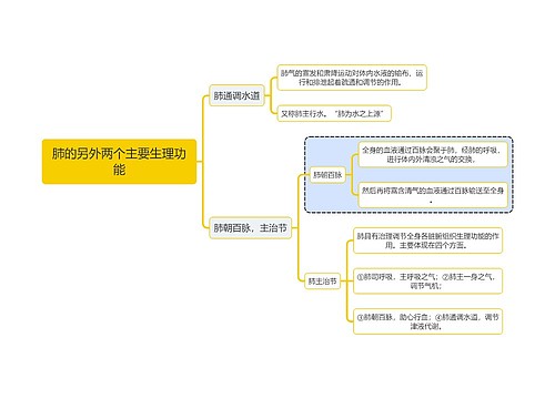 中医知识肺的另外两个主要生理功能思维导图