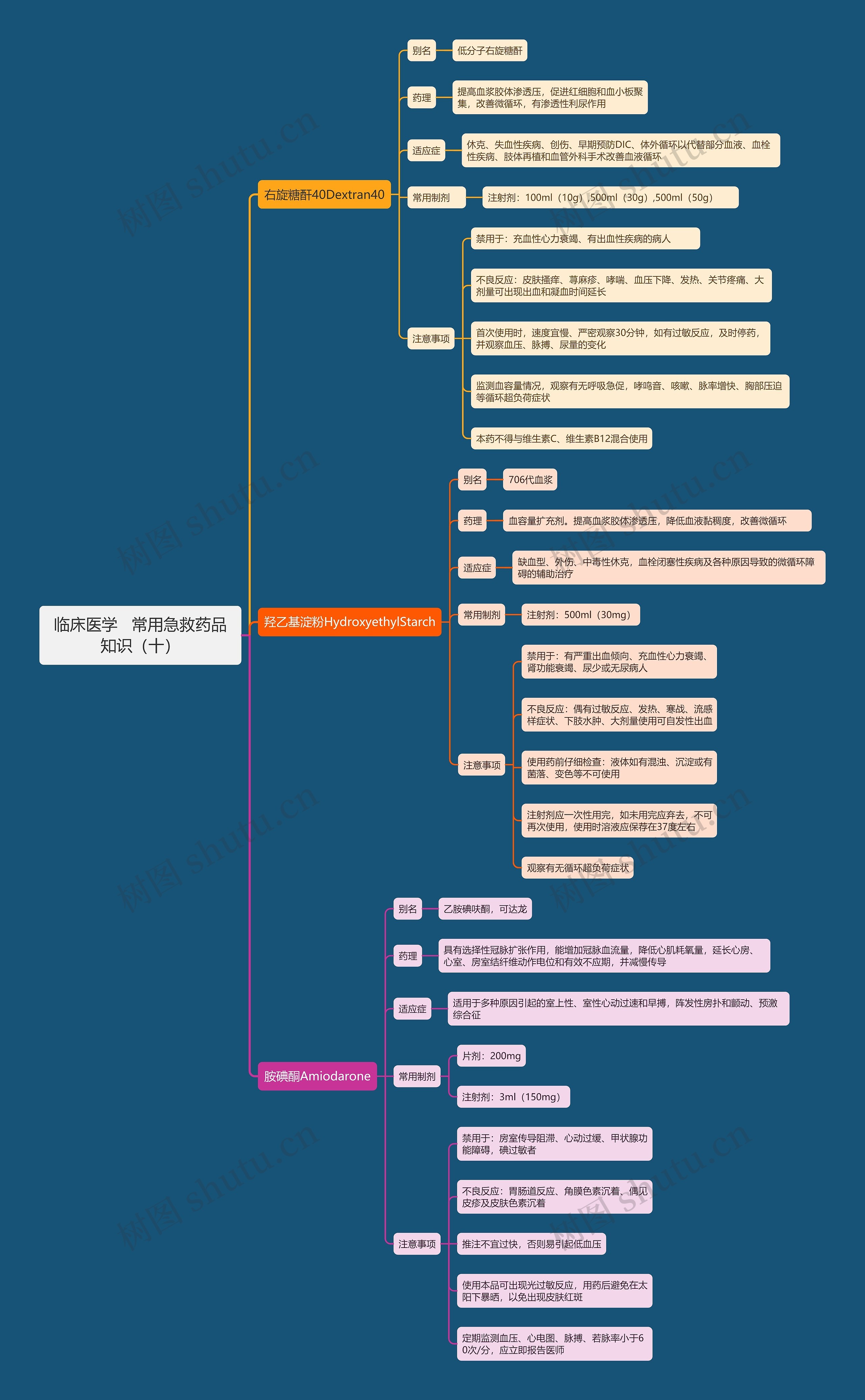 临床医学   常用急救药品知识（十）思维导图