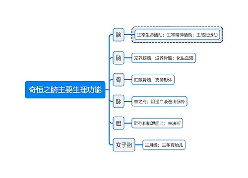 中医知识奇恒之腑主要生理功能思维导图