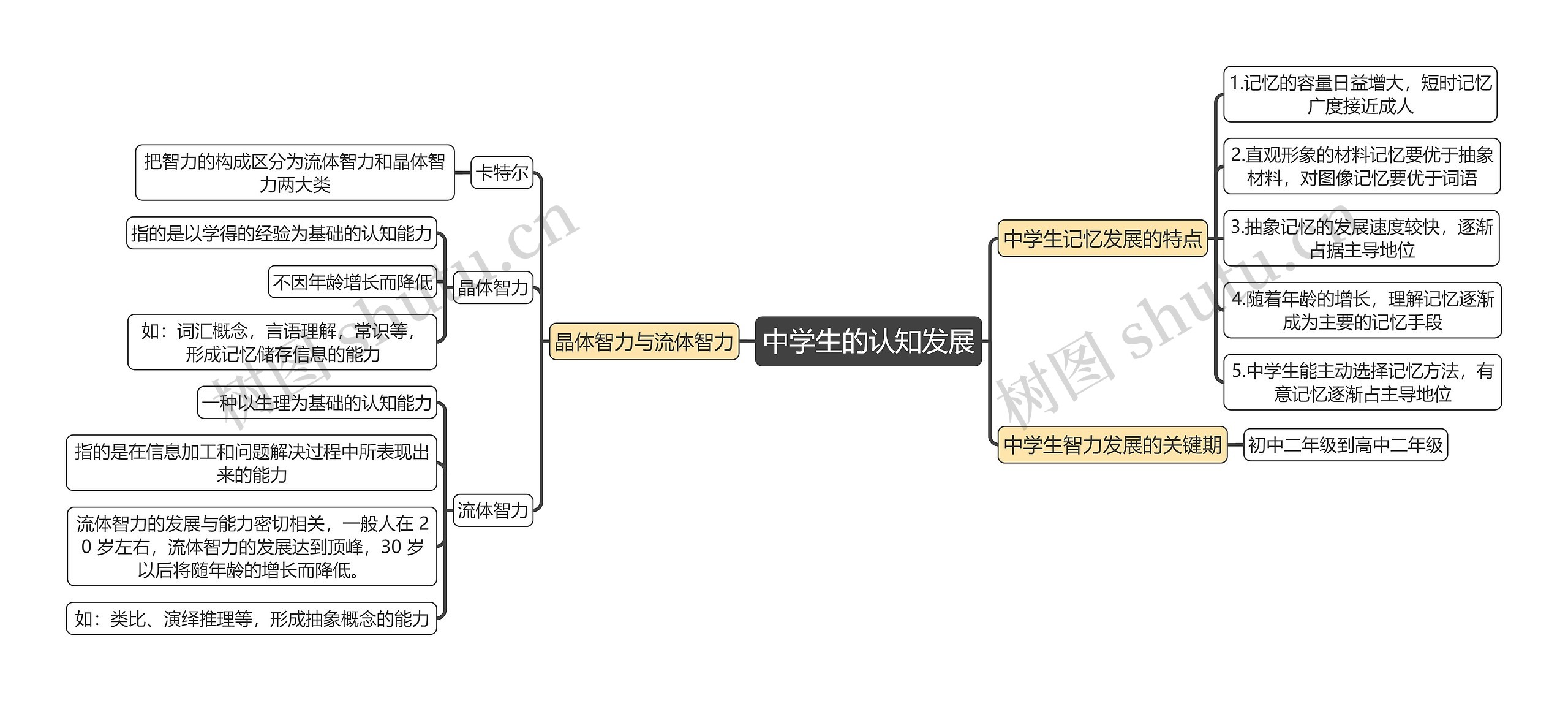 教育知识与能力《中学生的认知发展》思维导图