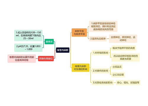 医学知识椎管内麻醉思维导图