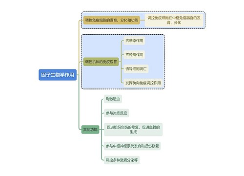 医学知识因子生物学作用思维导图