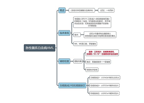 医学知识急性髓系白血病AML思维导图