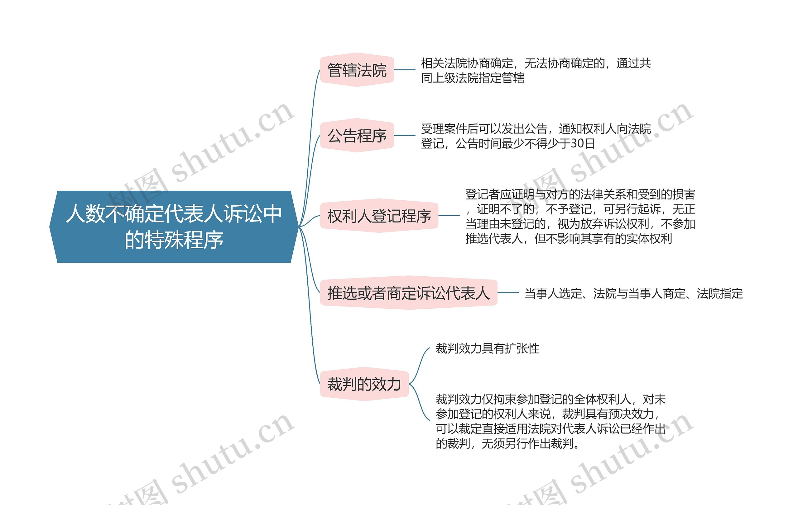 民事诉讼法  人数不确定代表人诉讼中的特殊程序 思维导图