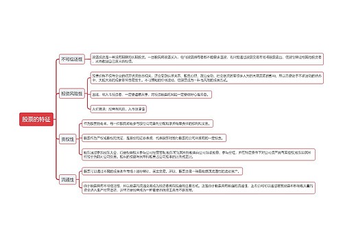 股票的特征思维导图