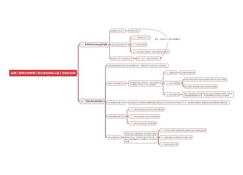 监理工程师合同管理工程总承包招标与施工招标的异同思维导图