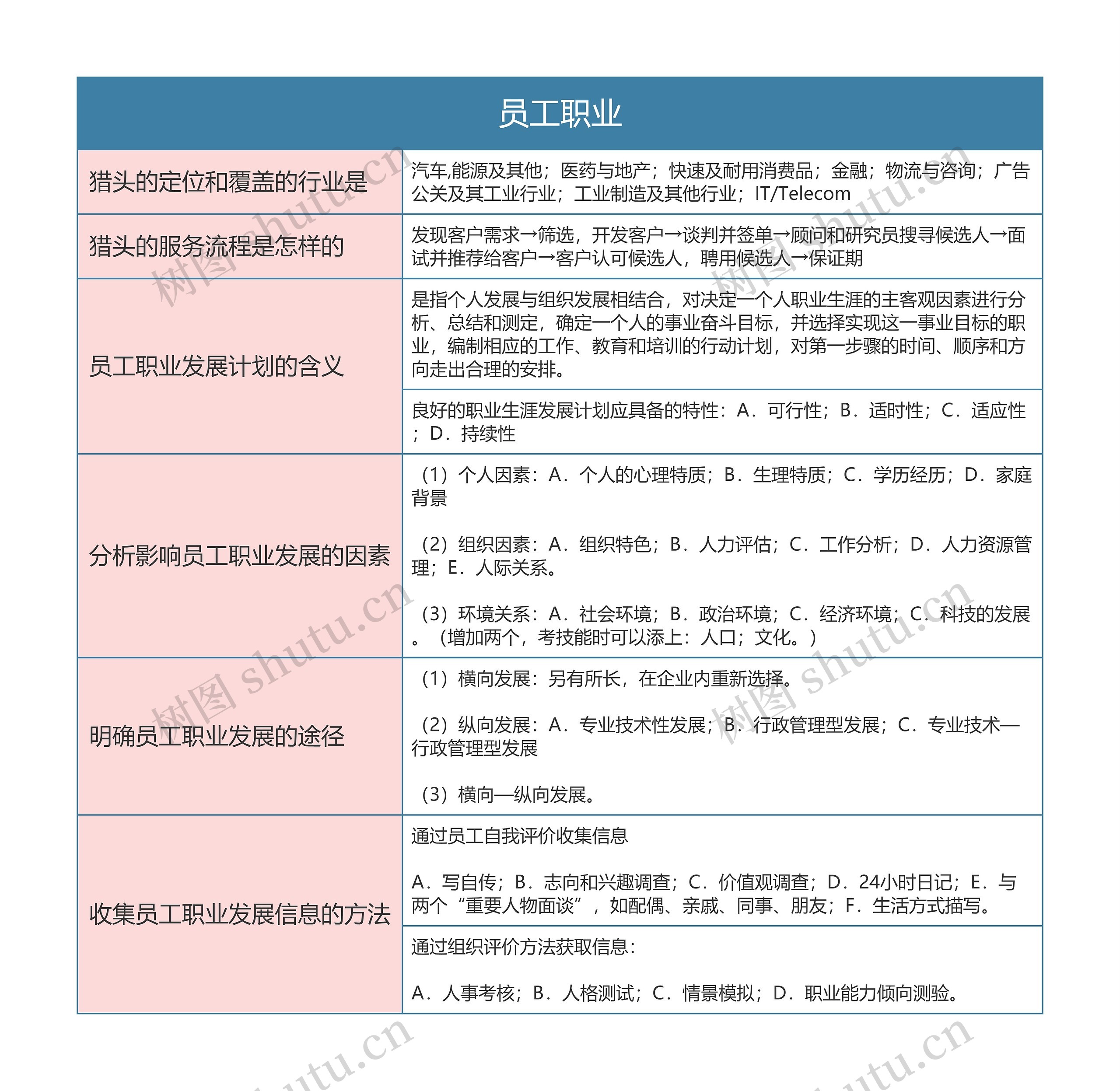 人力资源  员工职业思维导图
