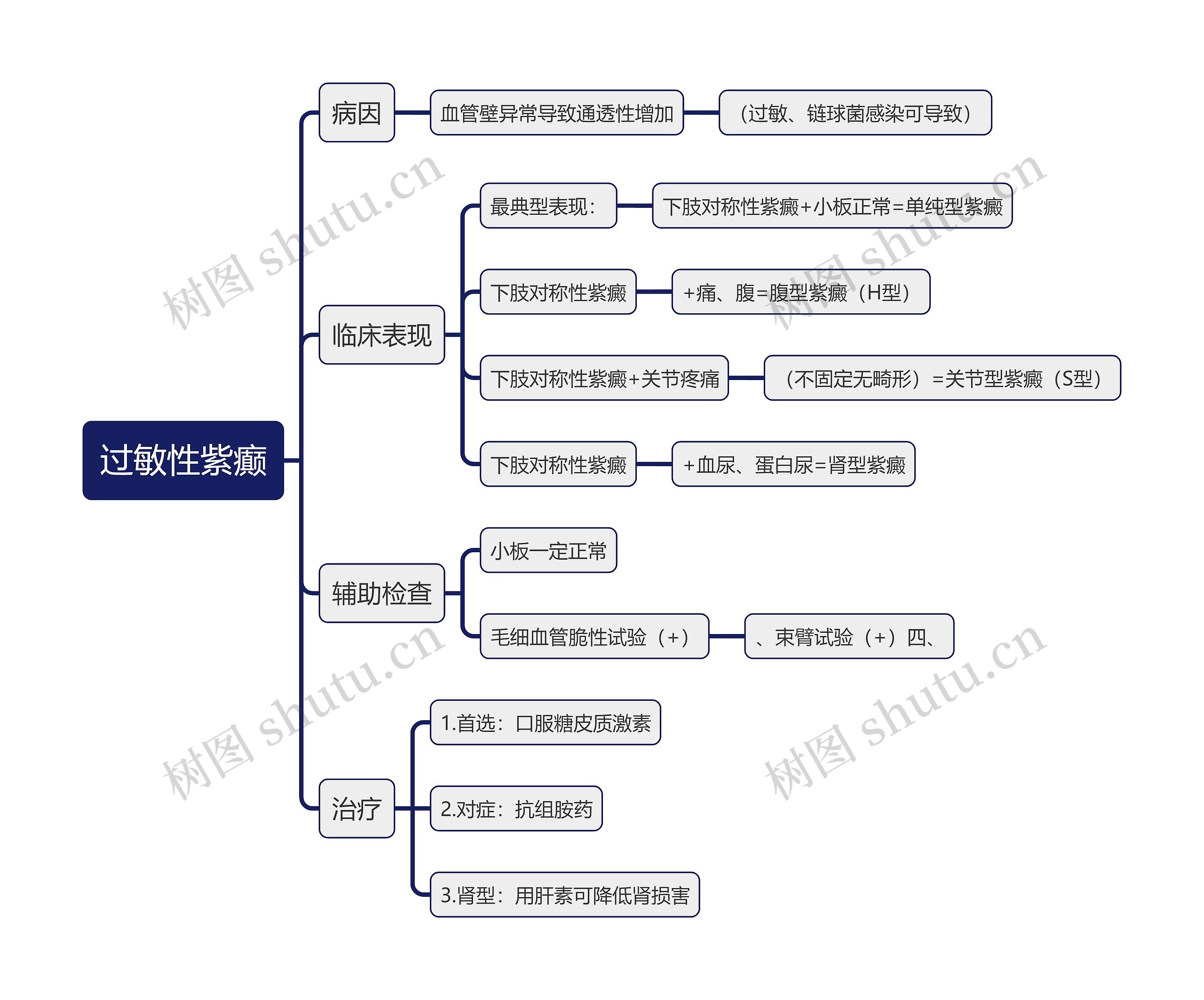 医学知识过敏性紫癫思维导图