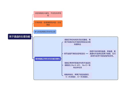 医学离子通道的生理功能思维导图